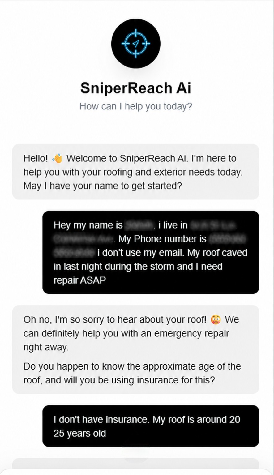 SniperReach AI lead qualification conversation demo